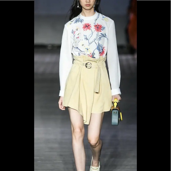 NWT Chloe Runway Suede Asymmetric mini skirt. Size 38 (Medium) - Picture 1 of 15